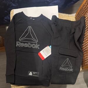 Reebok Black Logo Sweatshirt and Joggers
